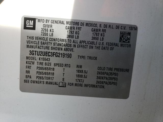 3GTU2UEC3FG219190 GMC Sierra K1500 Sle