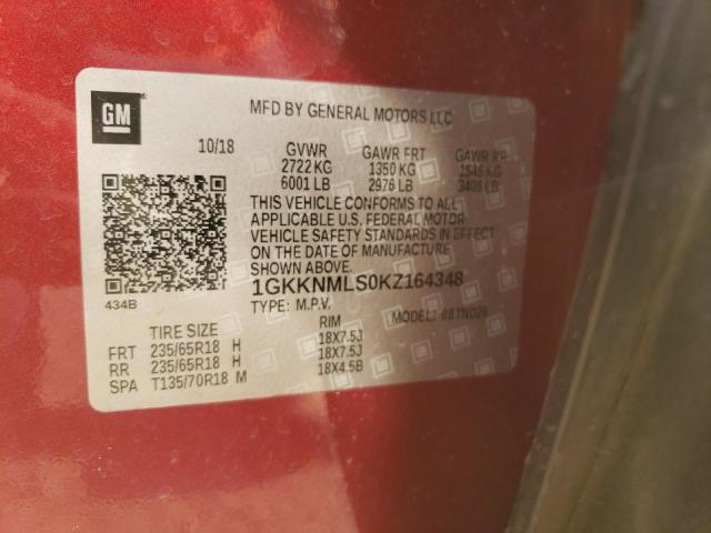 1GKKNMLS0KZ164348 GMC Acadia Slt-1