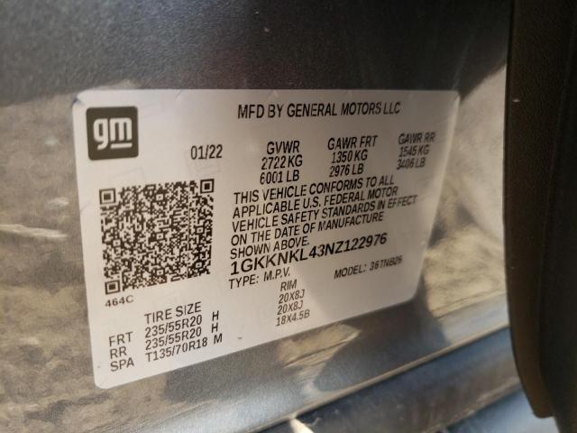 1GKKNKL43NZ122976 GMC ACADIA SLE