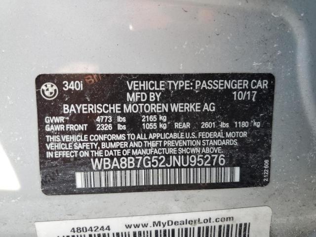 WBA8B7G52JNU95276 BMW 340 XI
