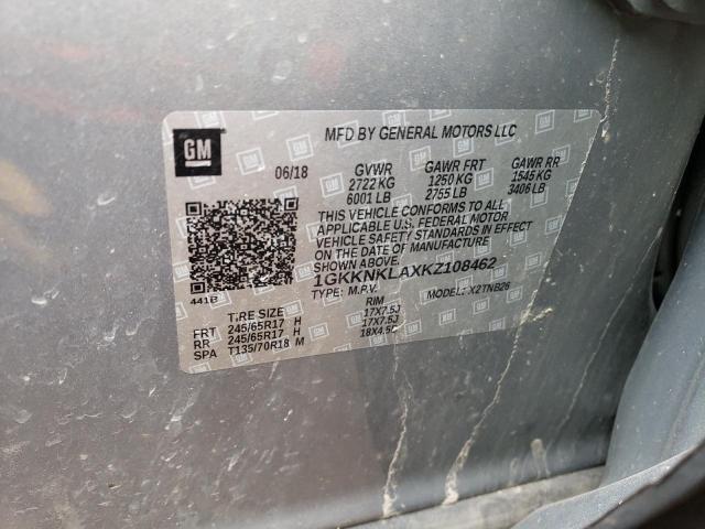 1GKKNKLAXKZ108462 GMC ACADIA SLE