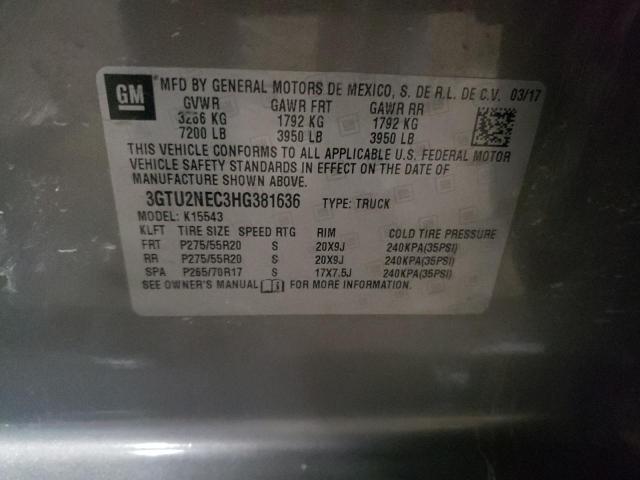 3GTU2NEC3HG381636 GMC Sierra K1500 Slt