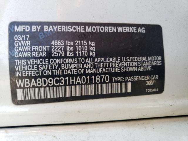 WBA8D9C31HA011870 BMW 330 XI