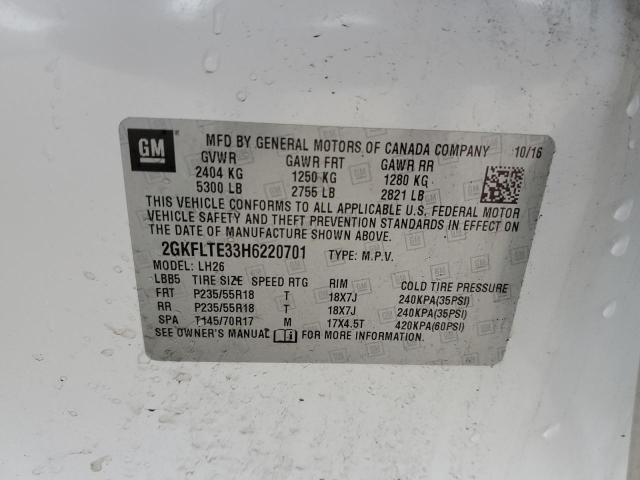 2GKFLTE33H6220701 GMC Terrain Sle