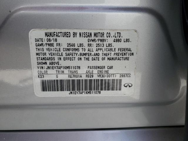 JN1EV7AP1KM511078 Infiniti Q50 LUXE