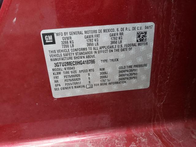 3GTU2MEC8HG418786 GMC Sierra K1500 Sle