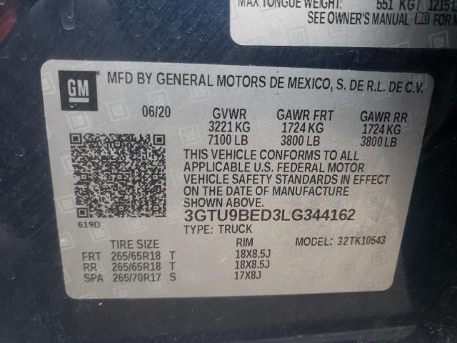 3GTU9BED3LG344162 GMC Sierra K1500 Sle