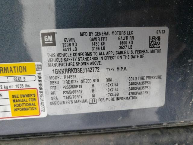 1GKKRRKD3EJ142772 GMC Acadia Slt-1