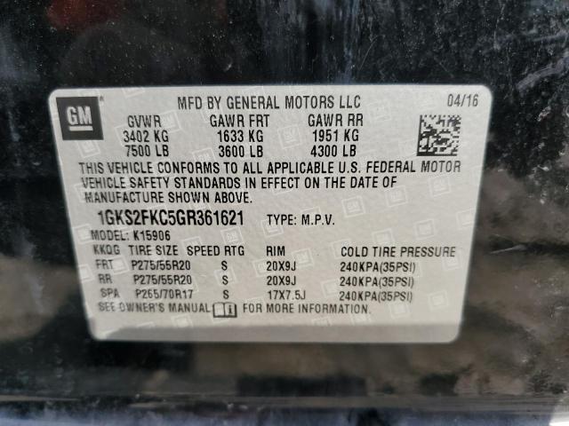 1GKS2FKC5GR361621 GMC Yukon Xl K1500 Sle
