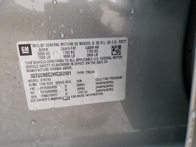 3GTU2NEC2HG362981 GMC Sierra K1500 Slt