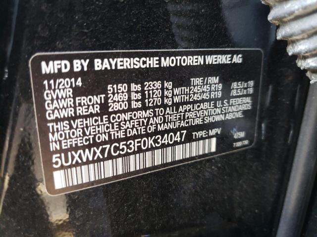 5UXWX7C53F0K34047 BMW X3 Xdrive35i