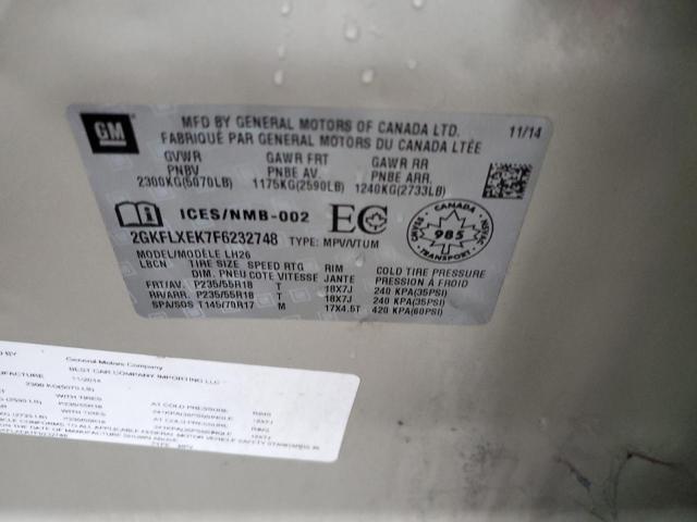 2GKFLXEK7F6232748 GMC Terrain Slt