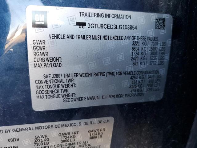 3GTU9CED3LG103854 GMC Sierra K1500 Elevation
