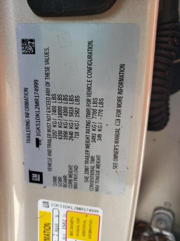 1GKS1DKL2MR174999 GMC YUKON DENALI