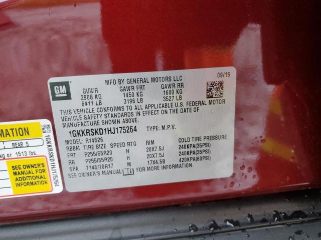 1GKKRSKD1HJ175264 GMC Acadia Limited Slt-2