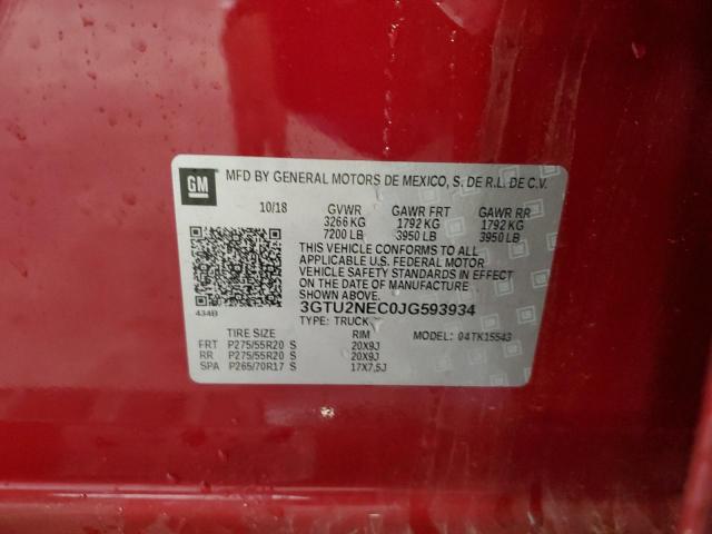 3GTU2NEC0JG593934 GMC Sierra K1500 Slt