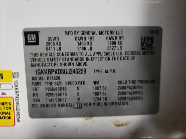 1GKKRPKD8GJ246259 GMC ACADIA SLE