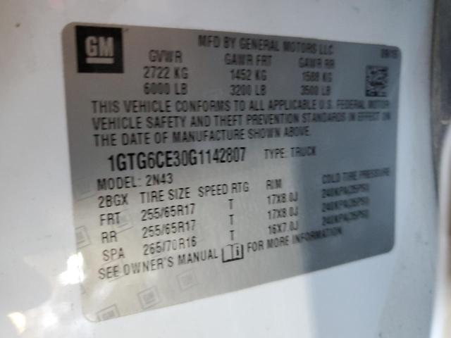 1GTG6CE30G1142807 GMC CANYON SLE
