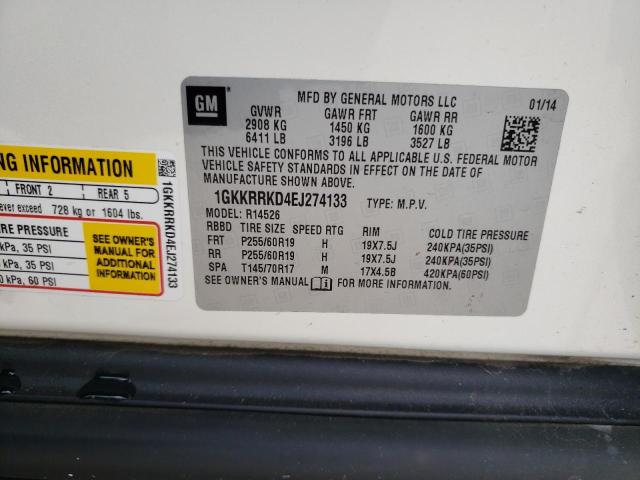 1GKKRRKD4EJ274133 GMC Acadia Slt-1