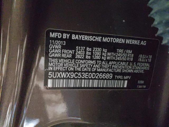 5UXWX9C53E0D26689 BMW X3 Xdrive28i