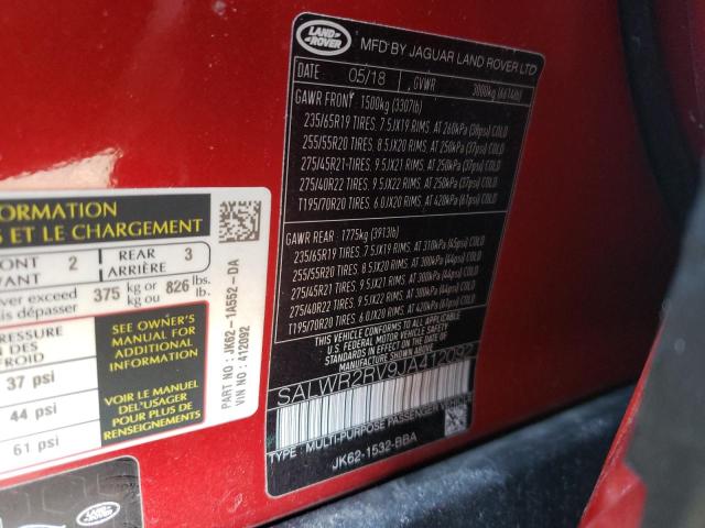 SALWR2RV9JA412092 Land Rover Range Rover Sport Hse