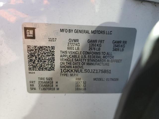 1GKKNULS0JZ175851 GMC Acadia Slt-1