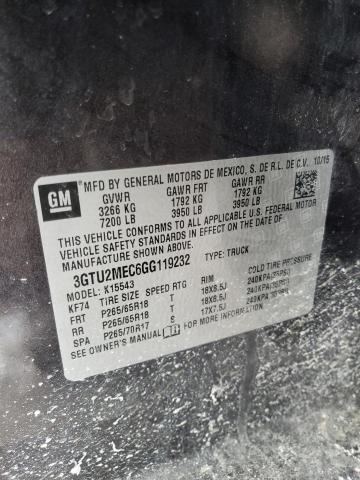 3GTU2MEC6GG119232 GMC Sierra K1500 Sle