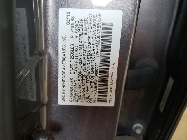 19UUB2F31KA002220 Acura TLX
