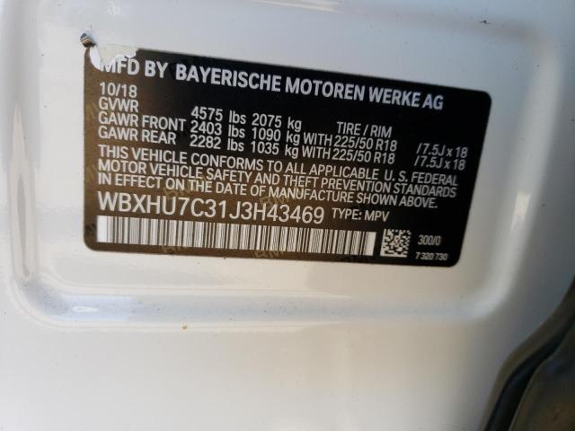 WBXHU7C31J3H43469 BMW X1 Sdrive28i