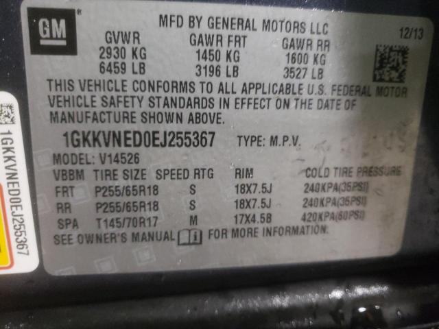 1GKKVNED0EJ255367 GMC ACADIA SLE