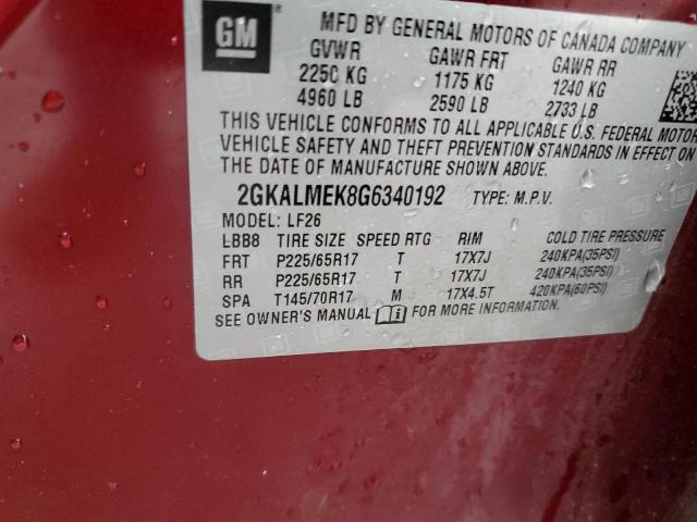 2GKALMEK8G6340192 GMC Terrain Sle