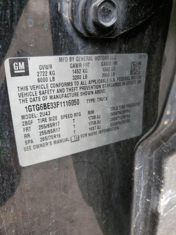 1GTG6BE33F1116050 GMC CANYON SLE
