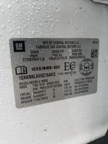 1GKKNKLAXHZ164412 GMC ACADIA SLE