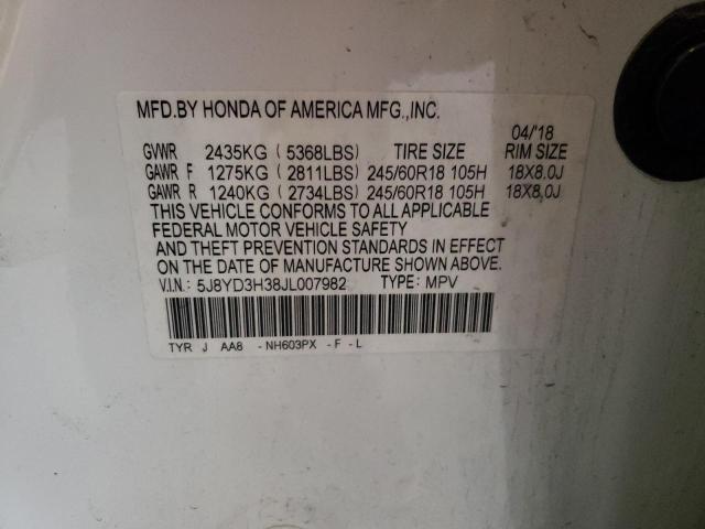 5J8YD3H38JL007982 Acura MDX