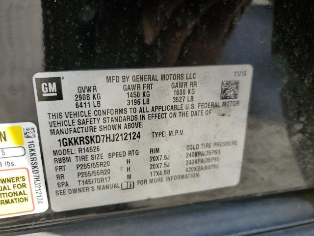 1GKKRSKD7HJ212124 GMC Acadia Limited Slt-2