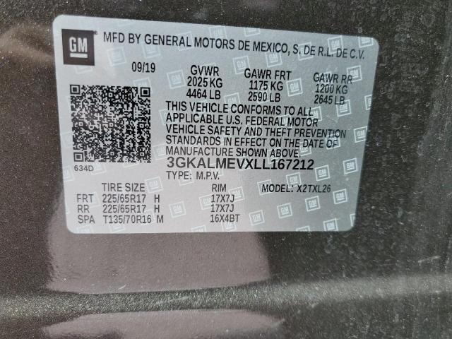 3GKALMEVXLL167212 GMC Terrain Sle