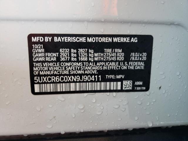 5UXCR6C0XN9J90411 BMW X5 Xdrive40i