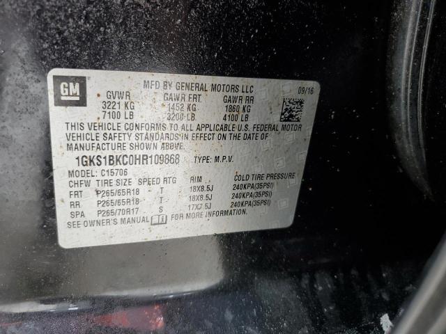 1GKS1BKC0HR109868 GMC YUKON SLT