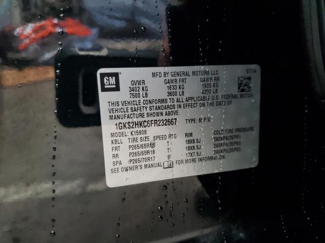 1GKS2HKC6FR232667 GMC Yukon Xl K1500 Slt