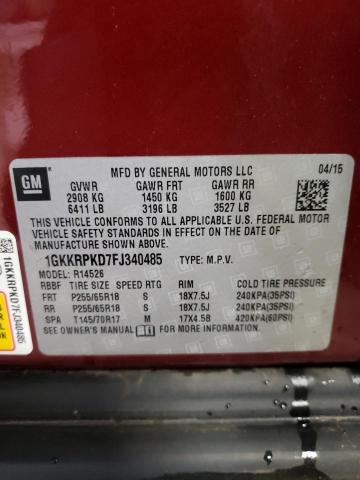 1GKKRPKD7FJ340485 GMC ACADIA SLE