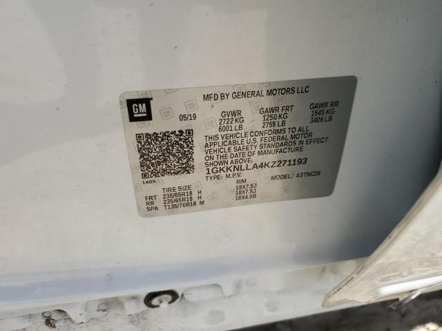 1GKKNLLA4KZ271193 GMC ACADIA SLE