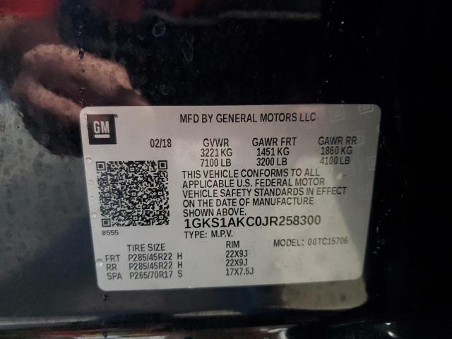 1GKS1AKC0JR258300 GMC YUKON SLE