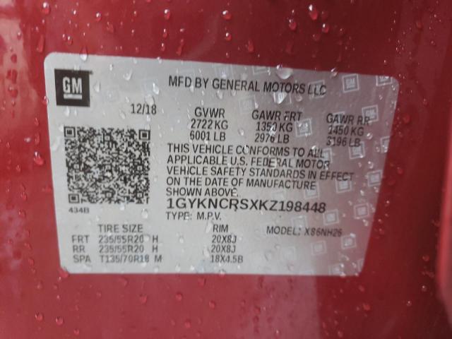 1GYKNCRSXKZ198448 Cadillac XT5 LUXURY