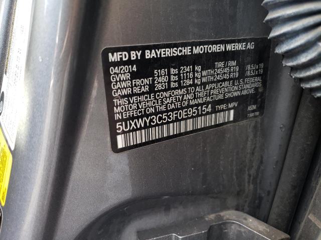 5UXWY3C53F0E95154 BMW X3 Xdrive28d