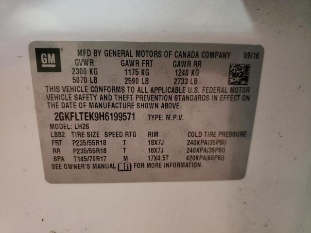 2GKFLTEK9H6199571 GMC Terrain Sle