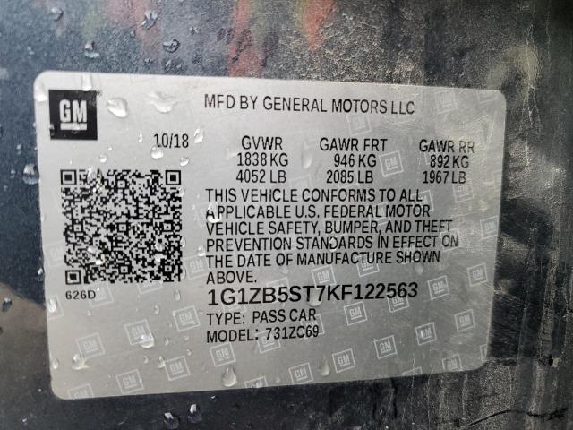 1G1ZB5ST7KF122563 Chevrolet MALIBU LS