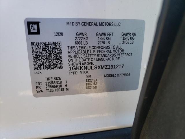 1GKKNULSXMZ161217 GMC ACADIA SLT