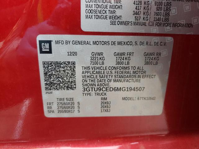 3GTU9CED6MG194507 GMC Sierra K1500 Elevation