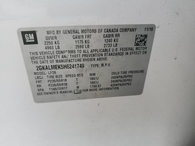 2GKALMEK5H6241749 GMC Terrain Sle