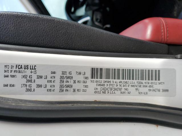1C4SDHCT8FC842707 Dodge Durango R/t